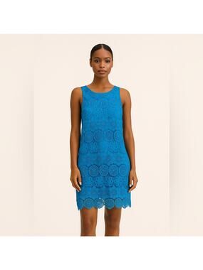 Madison Marcus Blue Lace Crochet Dress